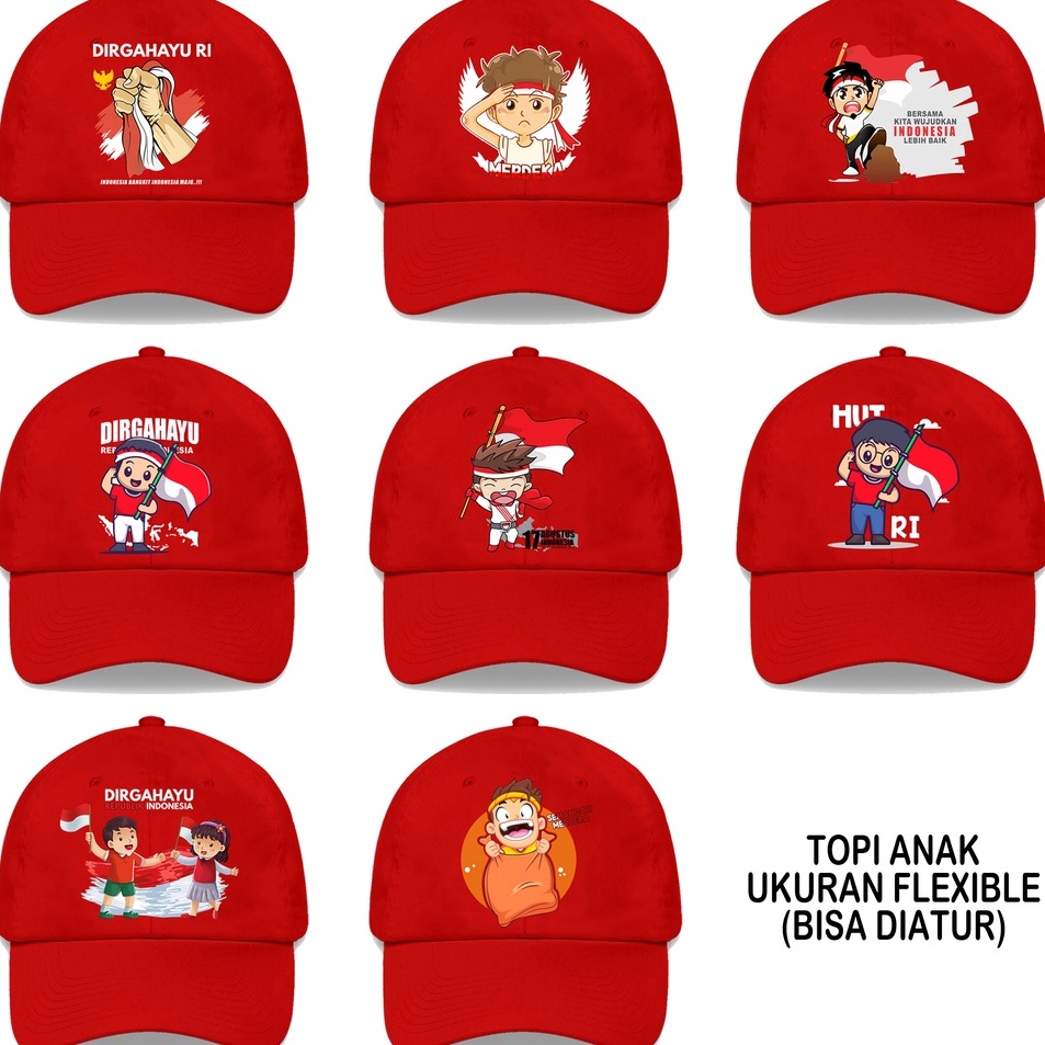 Jual 3♬AHT5-F Topi Baseball Anak HUT RI 1945 Ke 77 2022 NKRI Harga Mati ...