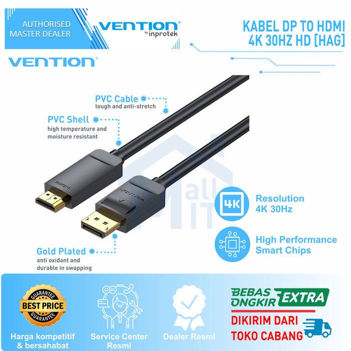 Jual Vention Kabel Displayport Dp To Hdmi K Hz Converter Cable Hag Shopee Indonesia