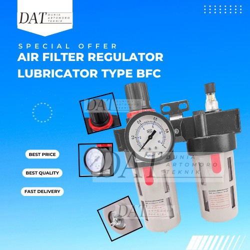Jual BFC 2000 Pneumatic Air Filter Regulator Lubricator 2 Baris 1/4 ...