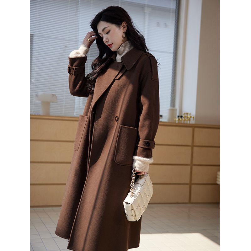 LENO CASHMERE DUFFLE COAT BROWN SIZE 2（Jual Brown high-end