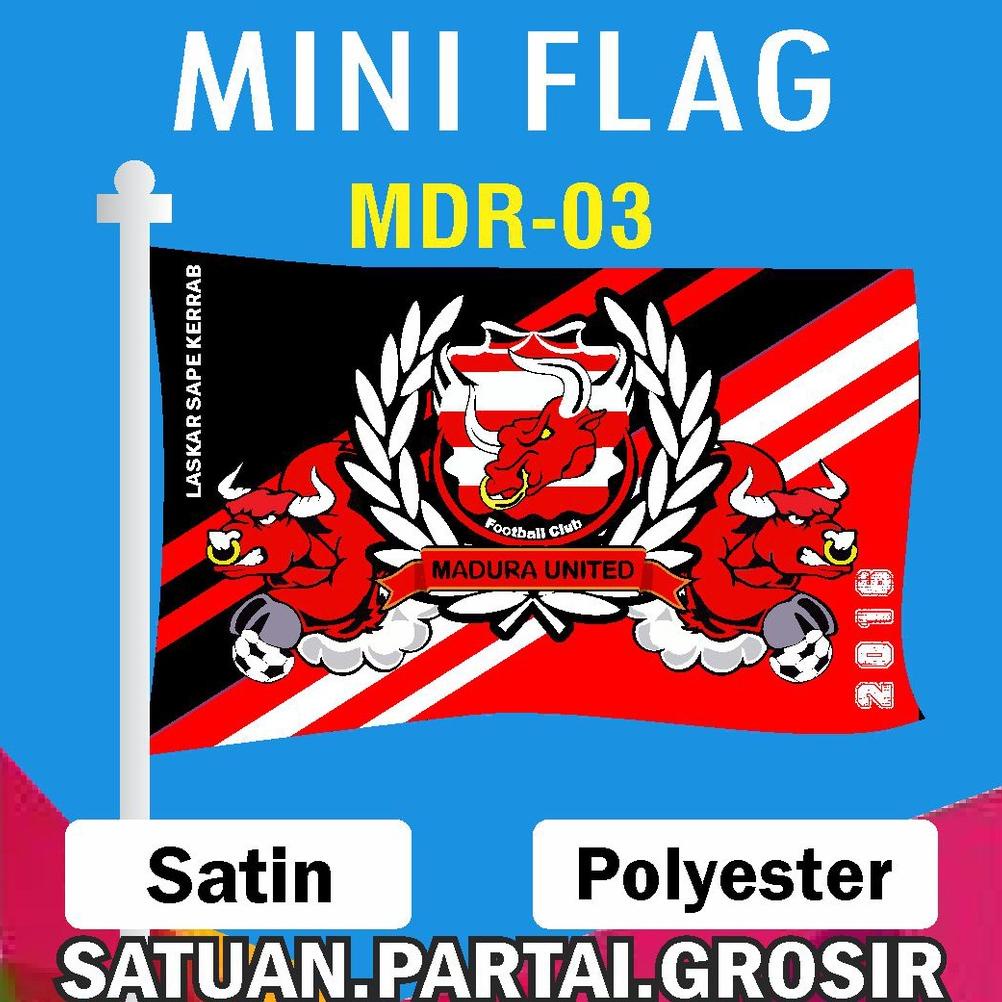 Jual Cetak Mini Flag Madura United Terbaru Bendera Mini Motif Madura United Bendera Custom