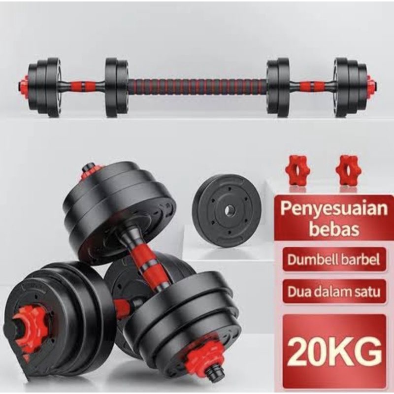 Jual Barbel 20kg 3 in 1 Set lengkap Dumble PVC import terlaris | Shopee ...