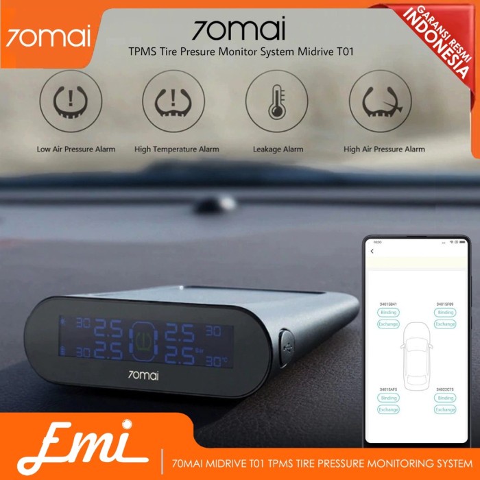 Jual 70Mai Midrive T02 Monitoring Tekanan Ban Mobil Wireless Real Time ...