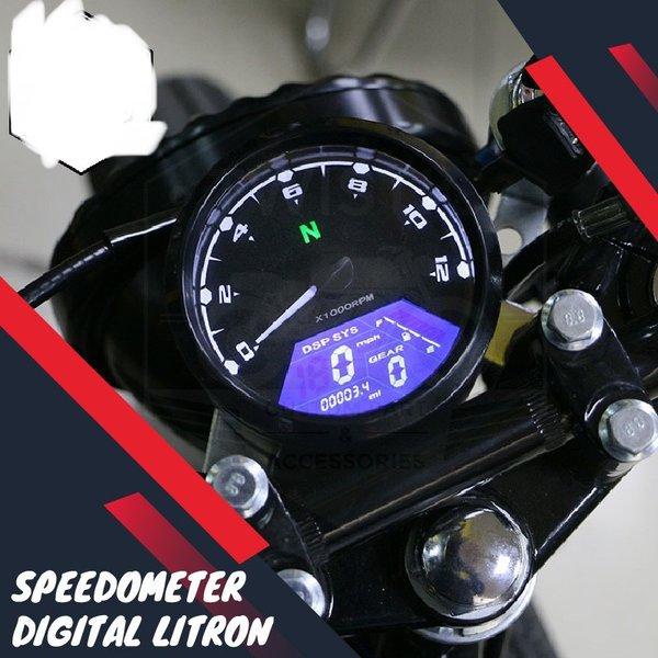 Jual Speedometer Digital Bulat Universal Litron Motor W175 Benelli