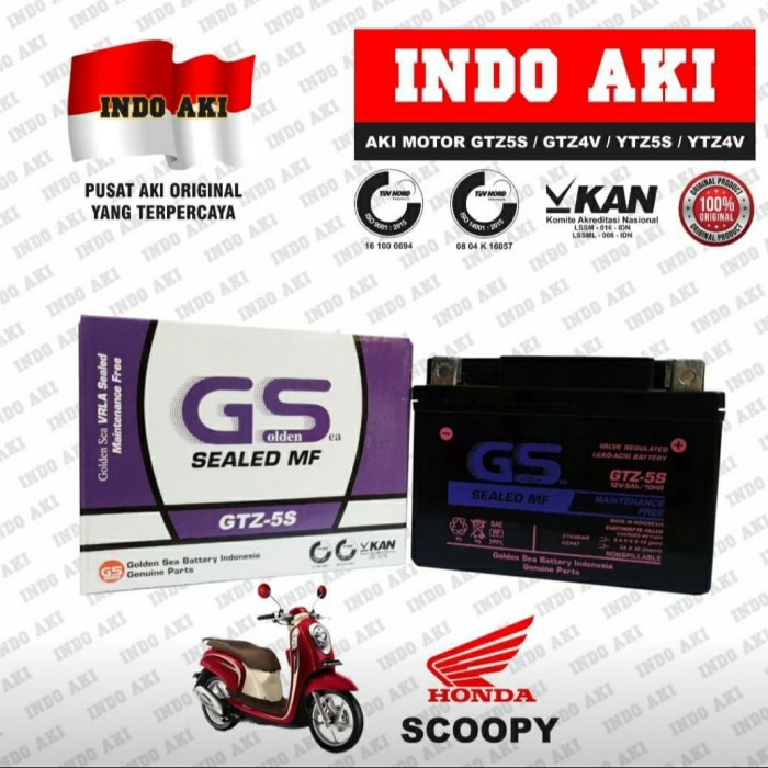 Jual Aki Motor Honda Scoopy Fi Classic Gtz Gtz S Gtz S Gs Accu Kering Mf Shopee Indonesia