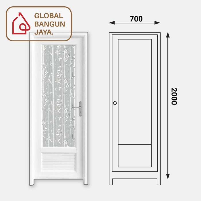 Jual Pintu Upvc Putih Full Kaca Icepol 200 X 70 Kamar Mandi Handle Terlaris Shopee Indonesia 9648