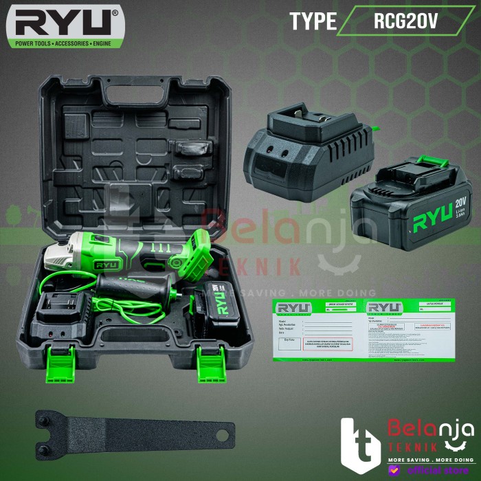 Jual Ryu Mesin Gerinda Baterai RCG 20 V Cordless RCG20V 4 Inch 100 mm ...