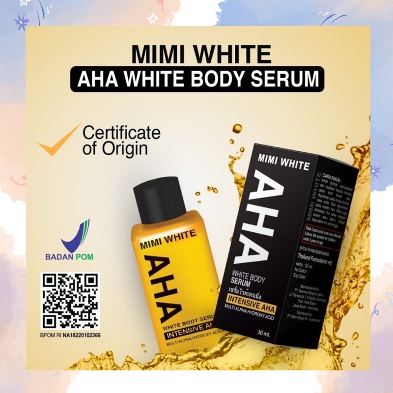 Jual Mimi White AHA Body Serum Body Lotion Serum AHA BPOM Original 30 ml Shopee Indonesia