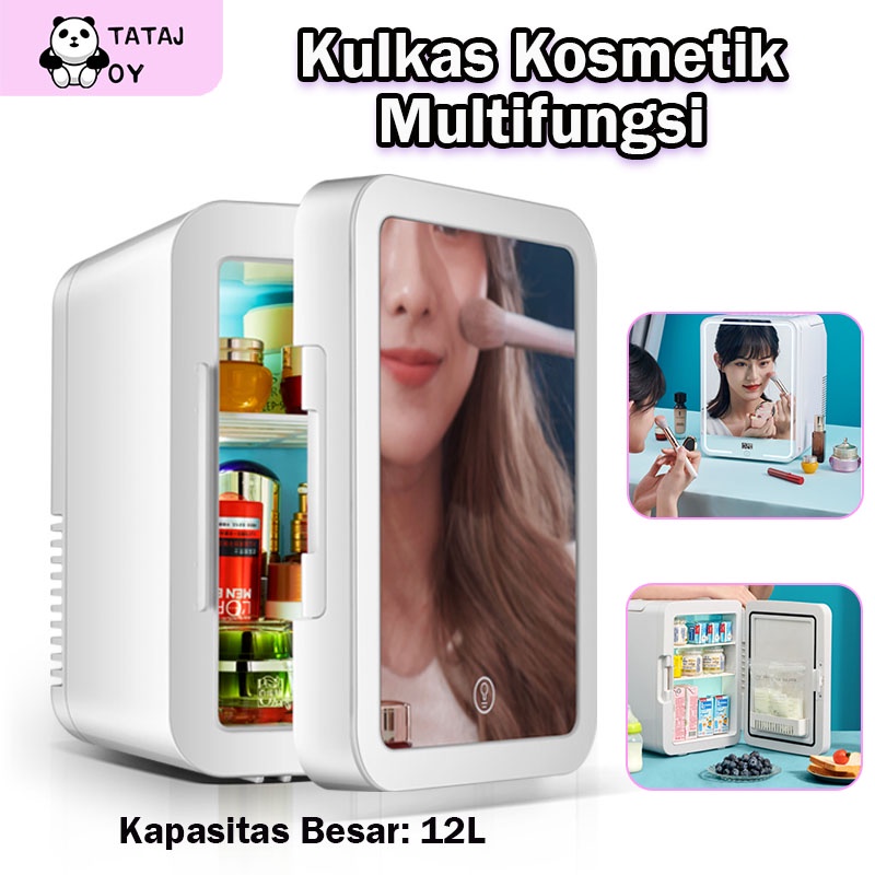 Jual Tatajoy 12L Kulkas Skincare Mini Fridge LED Mirror Minifridge