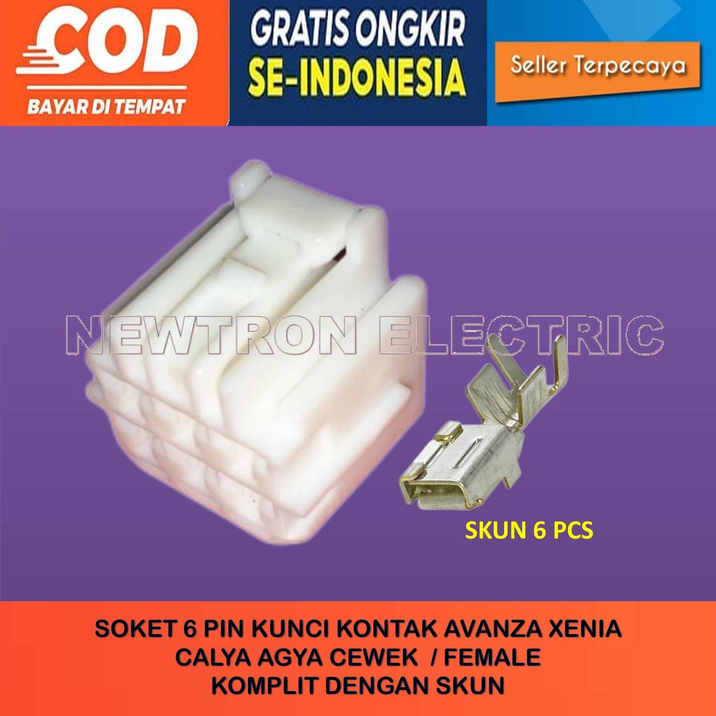 Jual Soket Socket Konektor Connector Kabel Pin Besar Female Kunci