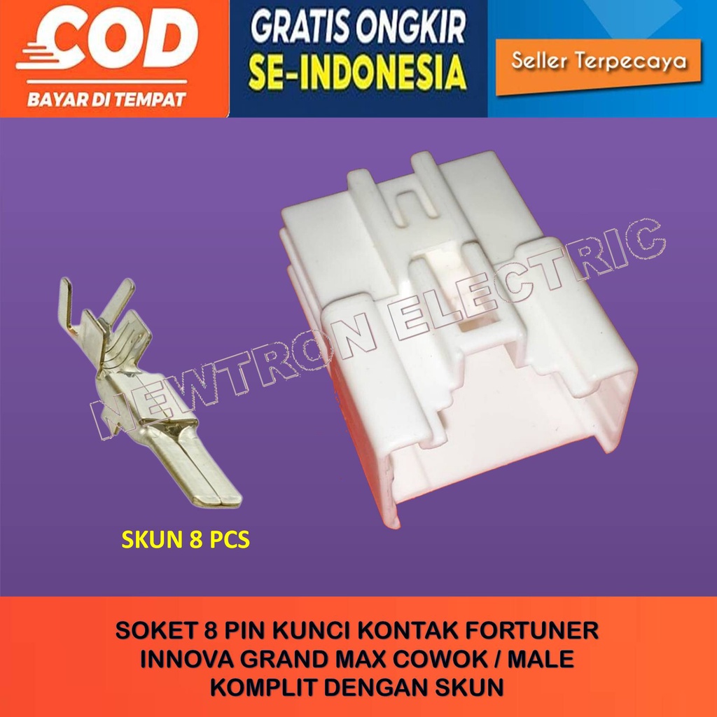Jual SOKET SOCKET KONEKTOR CONNECTOR KABEL 8 PIN BESAR MALE KUNCI