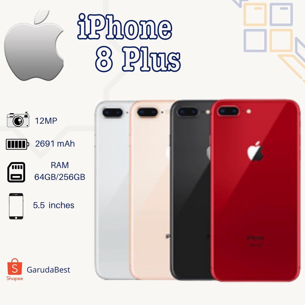 Jual iPhone 8 Plus /64GB 256GB Second Mulus 100% Original Fullset