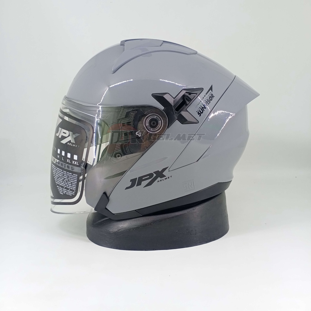 Jual HELM JPX NOVA X SOLID GREY GLOSSY OPEN HALF FACE ORIGINAL NOVAX