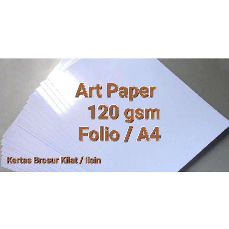 Jual Kertas Brosur Kilat / Art Paper 120gr Folio / A4 ( 1 paket isi 100