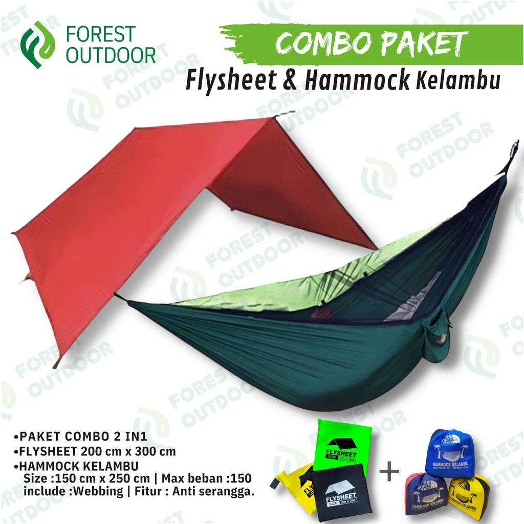 Jual Paket flysheet 2x3 + hammock kelambu flysheet hammock hammock