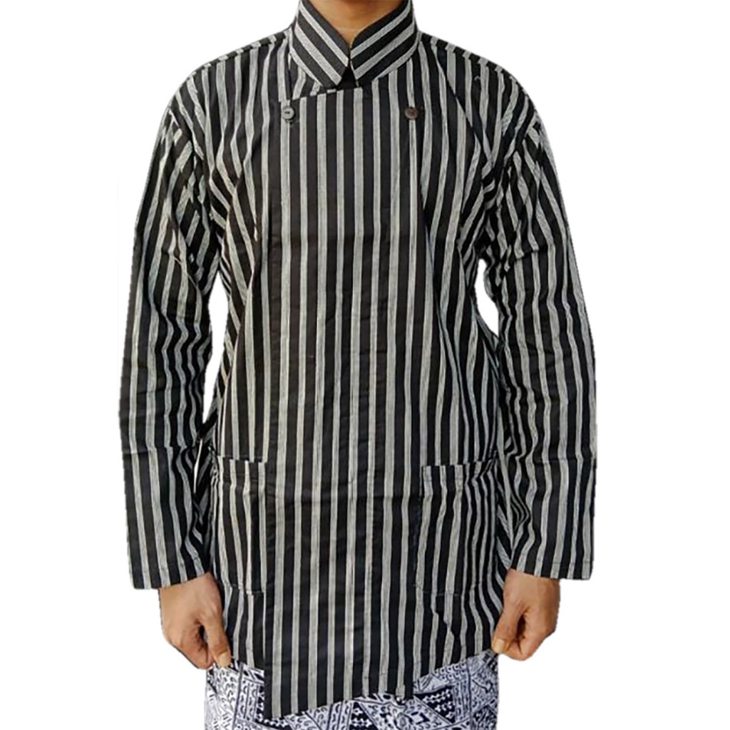 Jual Baju Surjan Jawa Motif Lurik Jawa Khas Jogja Hitam Putih | Shopee ...