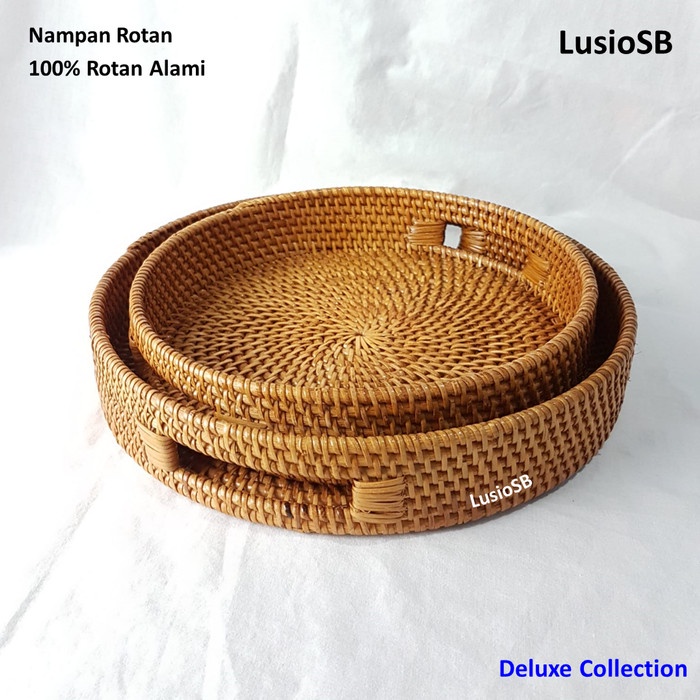 Jual Nampan Rotan Bulat Lusiosb Baki Rotan Rattan Tray Nampan Saji