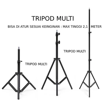 Tripod 2 1 Meter Light Stand Tripod Universal 2 Meter Multifungsi TANPA HOLDER HP