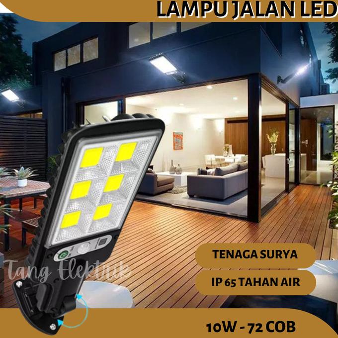 Jual LAMPU LED JALAN OUTDOOR SENSOR GERAK SOLAR CELL CHARGE IP65 TAHAN
