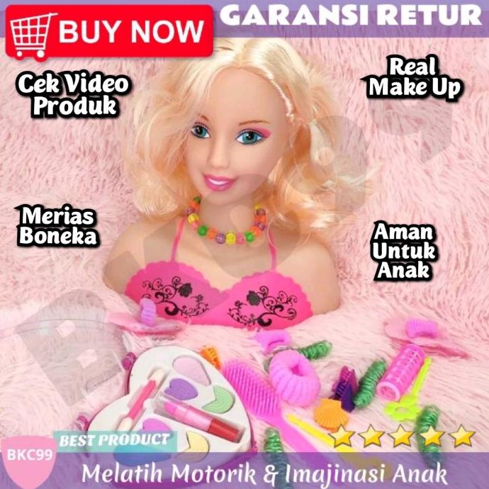 Mainan makeup barbie on sale