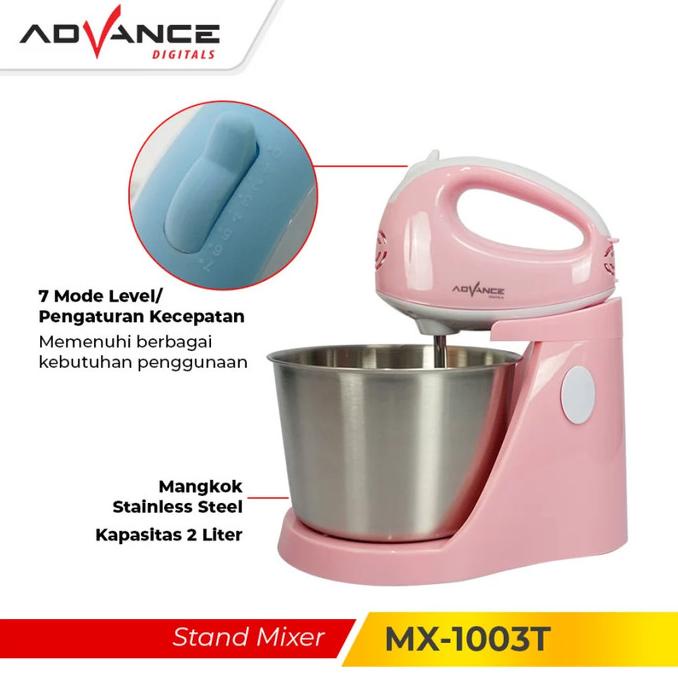 Jual Advance Mx 1003t Stand Mixer Duduk 2 Ltr Alat Pengaduk Adonan 7