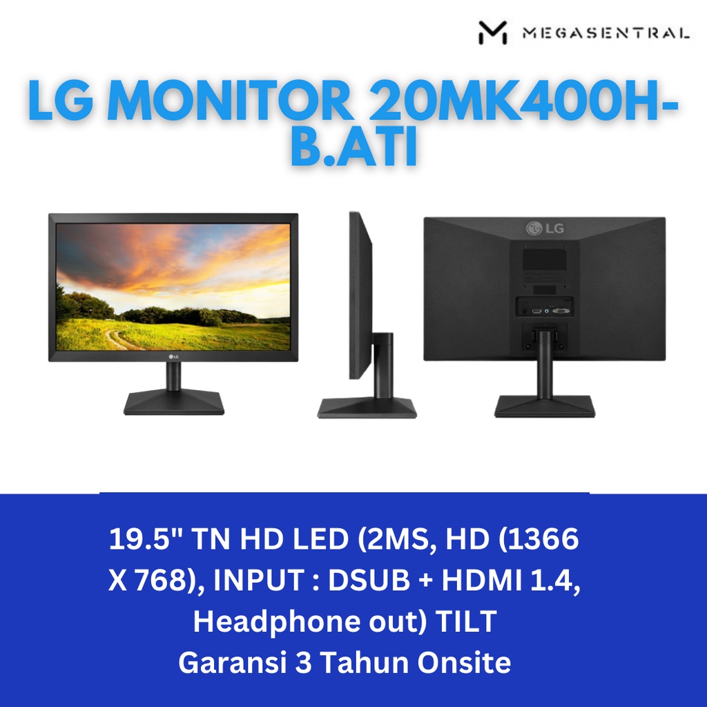 LG Monitor, 20MK400H-B