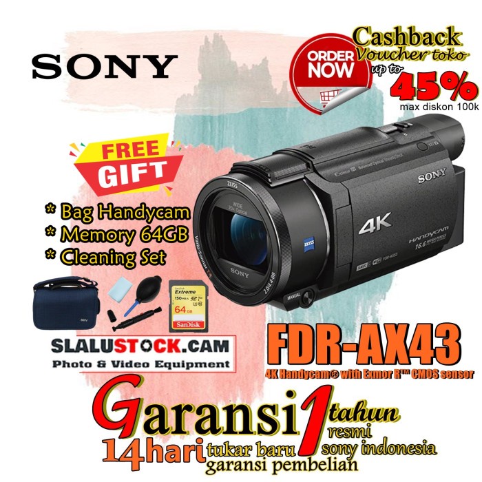 Jual Camco Sony Fdr Ax43 Uhd 4K - Handycam Sony Ax43 4K - Camcorder ...