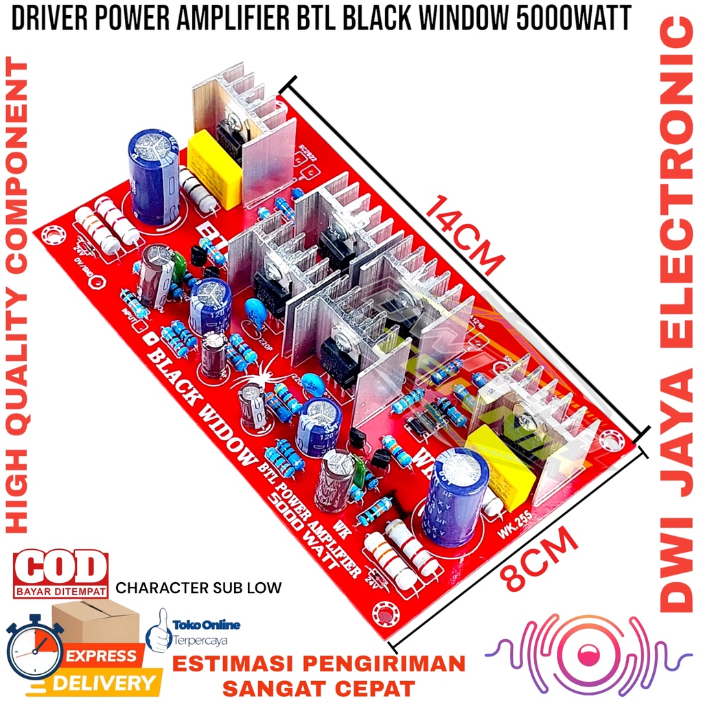 Jual Kit Driver Power Amplifier BTL Black Widow 5000 watt Power
