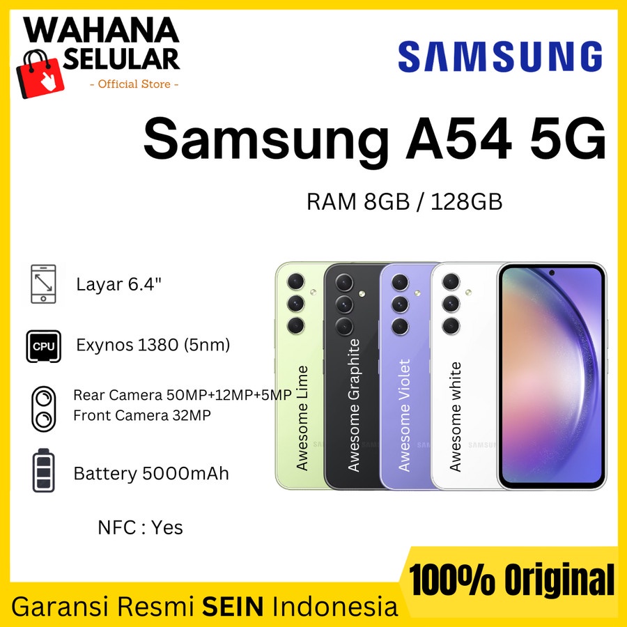 Jual Samsung Galaxy A54 5G 8/128 GB - Garansi Resmi | Shopee Indonesia