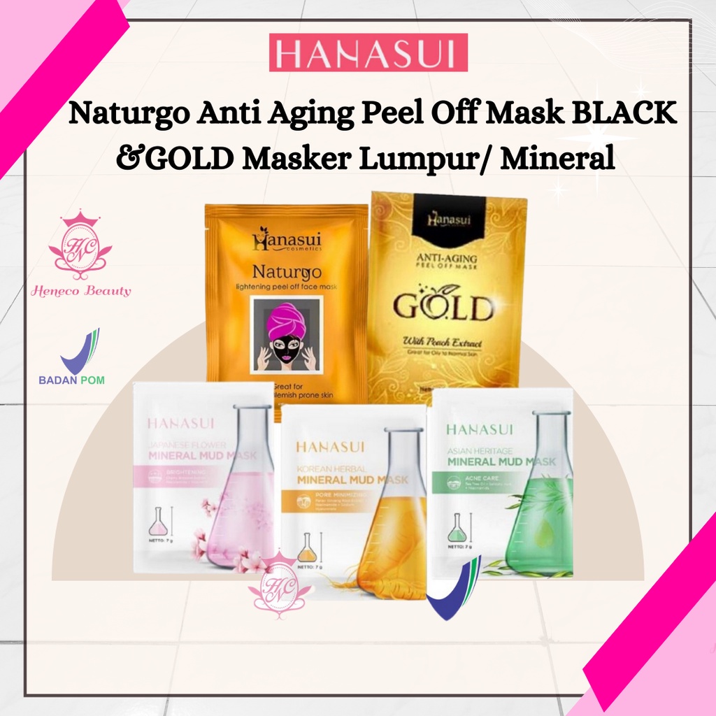 Jual HANASUI Naturgo Anti Aging Peel Off Mask BLACK \ GOLD Masker ...