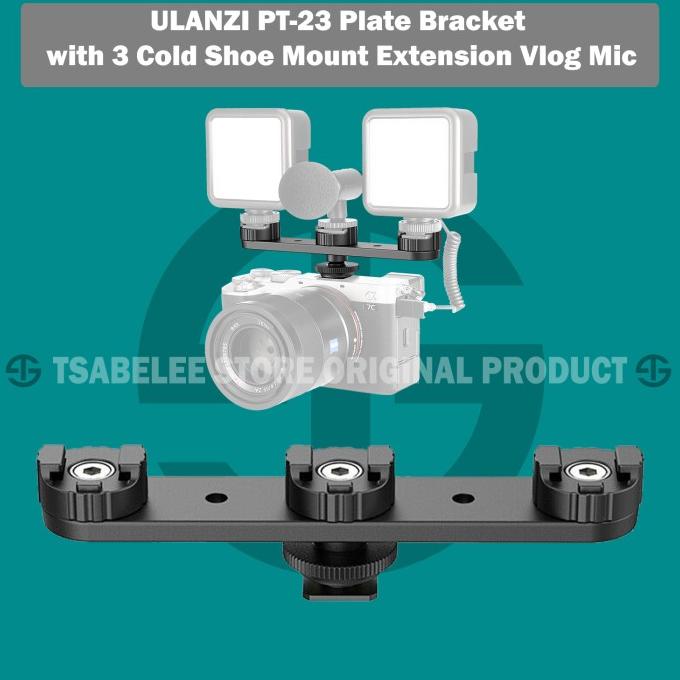 Jual Ulanzi Pt23 Plate Bracket With 3 Cold Shoe Mount Extension Vlog
