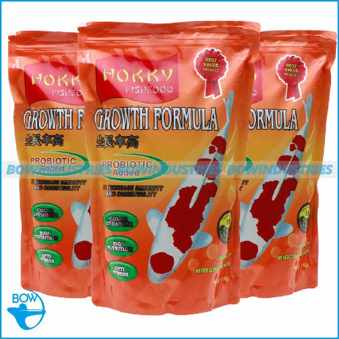 Jual Makanan Pakan Ikan Hias Koi Hokky Growth Formula Medium Kg