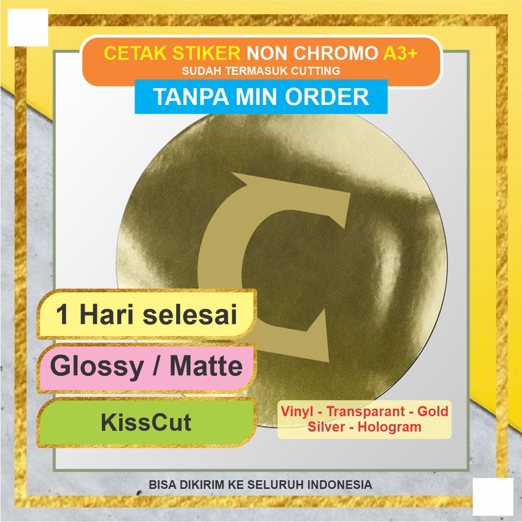 Jual Ncs Print Cut Stiker Vinyl Transparant Gold Silver Hologram Tanpa Minimal Order Shopee