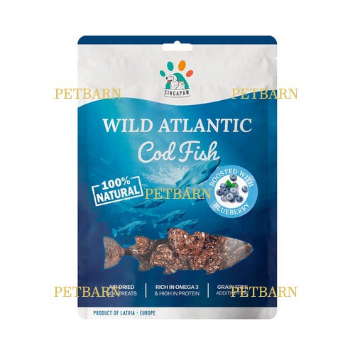 Jual Singapaw Wild Atlantic COD Fish with Blueberry 70Gr Dog Cat Snack ...