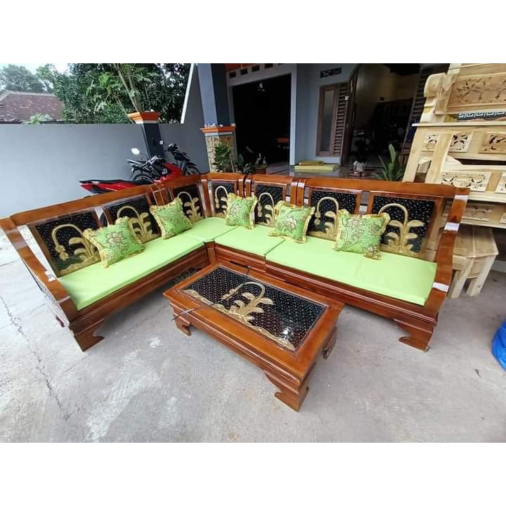 Jual Kursi Tamu Pojok Kayu Jati Minimalis/Kursi Ruang Tamu Sudut Semot