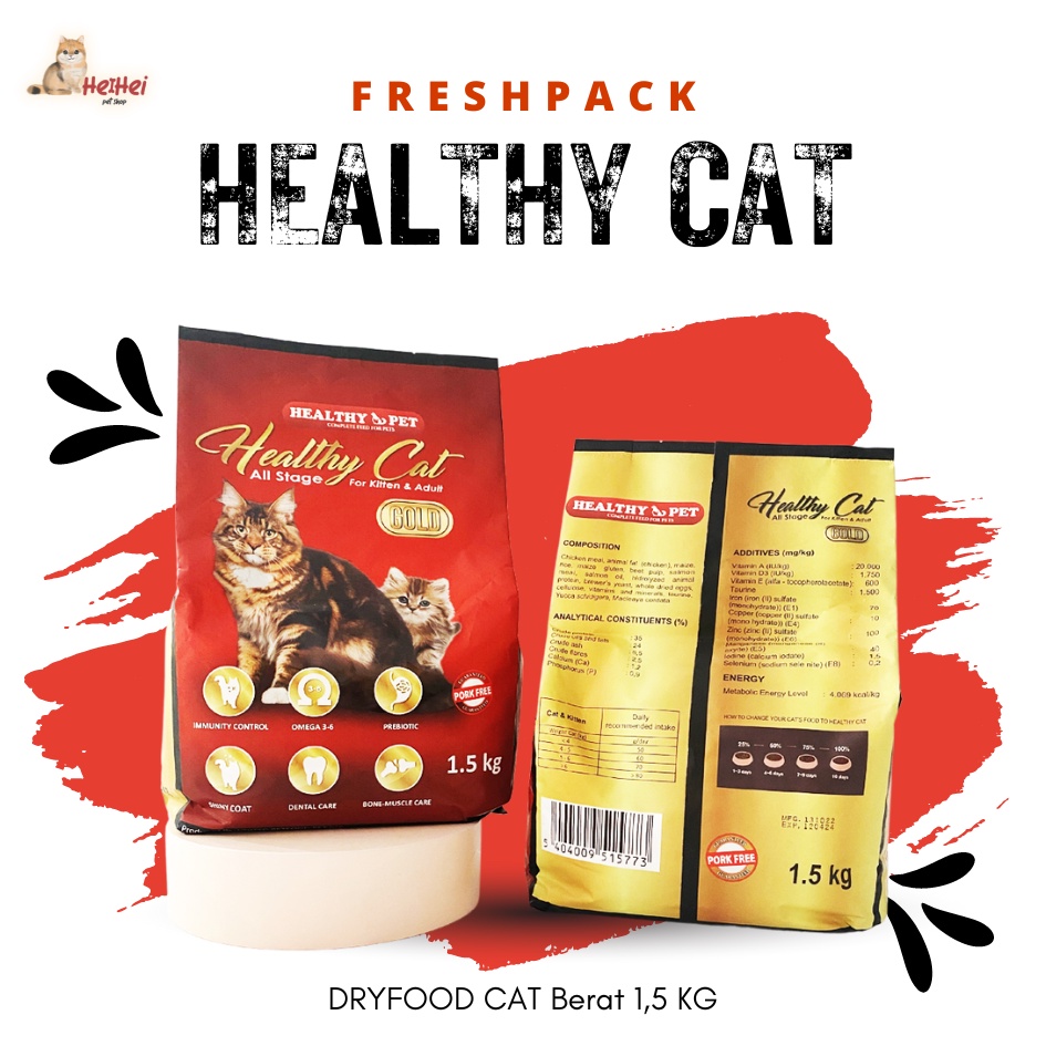 Jual Makanan Kucing HEALTHY PET HEALTHY CAT GOLD All Life Stage- Kitten