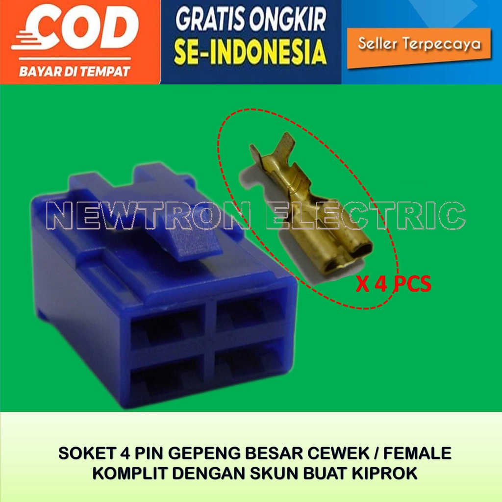 Jual Soket Motor Konektor Kabel Pin Kecil Motor Mobil Male Biru Soket Pin Kiprok Regulator