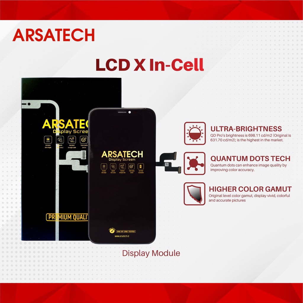 Jual LCD TS/ LCD TOUCHSCREEN IP X ARSATECH INCELL BLACK | Shopee Indonesia