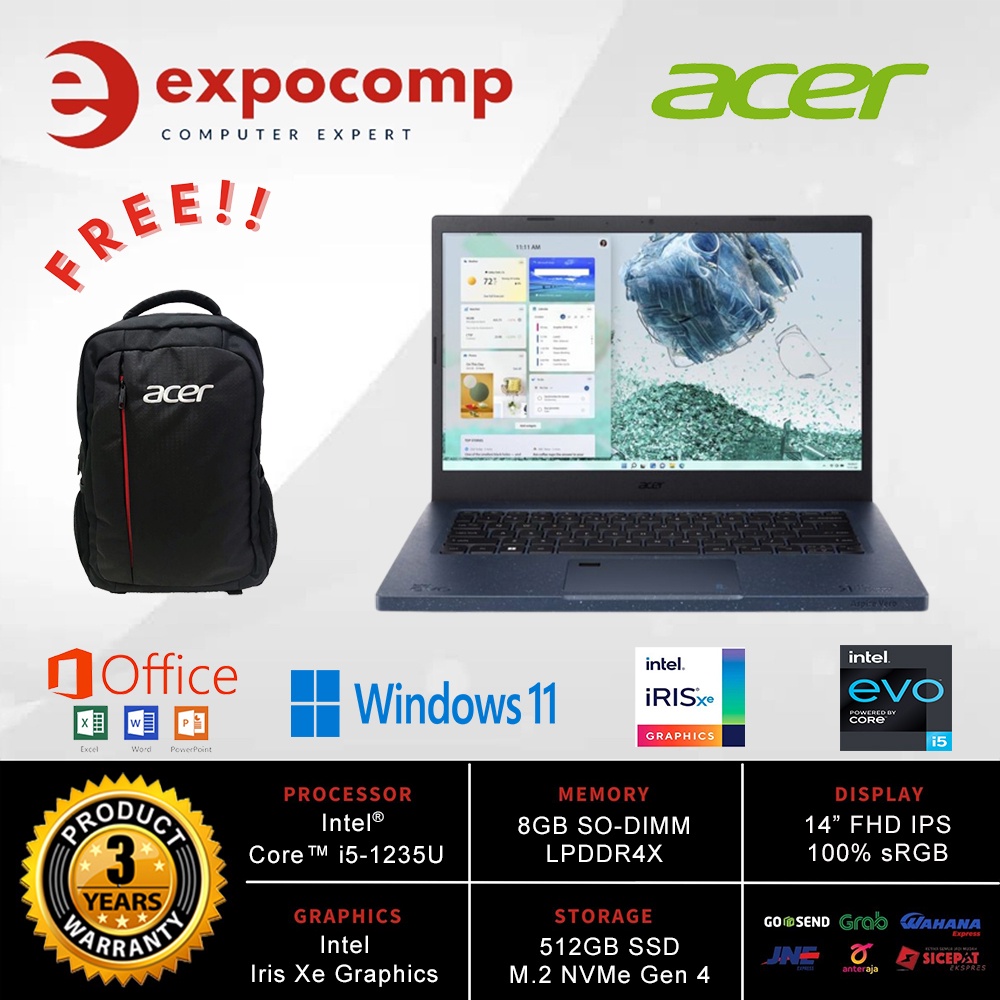 Jual Acer Aspire Vero Av14 51 59qk Blue Core I5 1235u 8gb 512gb W11ohs Evo Shopee Indonesia 