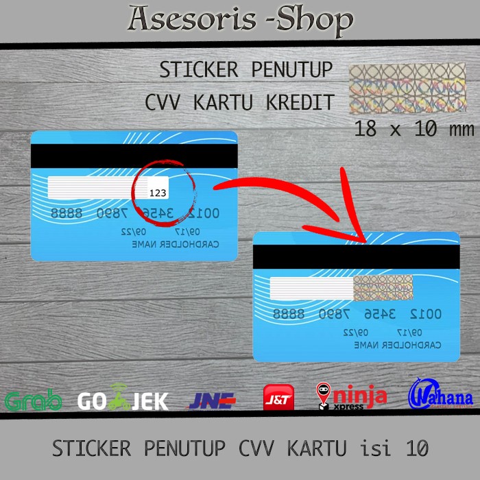 Jual STICKER STIKER PENUTUP CVV KARTU KREDIT ISI 10 STIKER 18X10MM ...