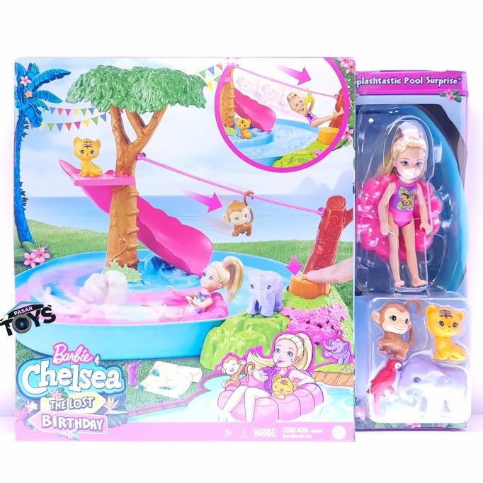 Jual Barbie & Chelsea The Lost Birthday Splashtastic Pool Surprise ...