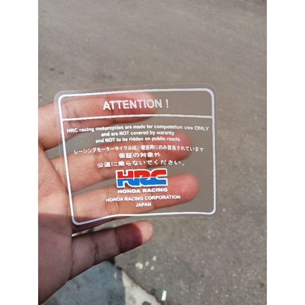Jual STIKER STICKER HRC TRANSPARAN WARNING ATTENTION | Shopee Indonesia