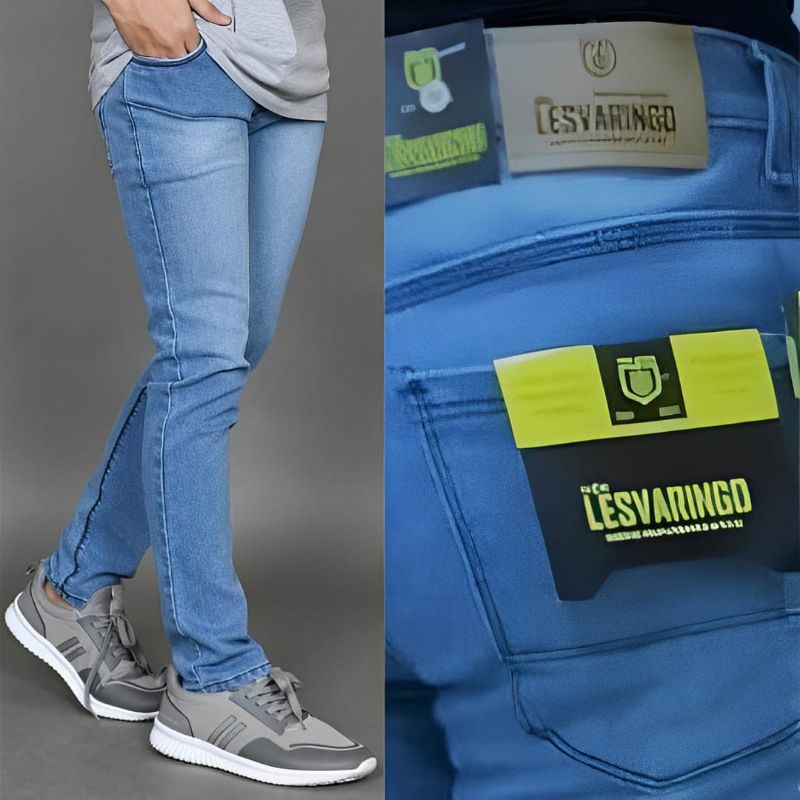 Jual (COD) Celana jeans pria skinny grey Slimfit strech ngaret ...
