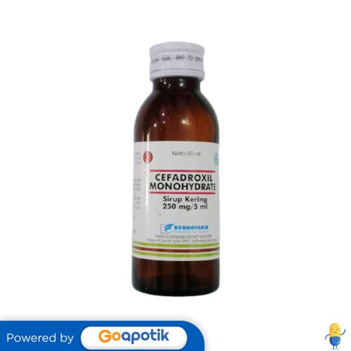 Jual CEFADROXIL MONOHYDRATE BERNOFARM 250 MG/5 ML SYRUP 60 ML Shopee