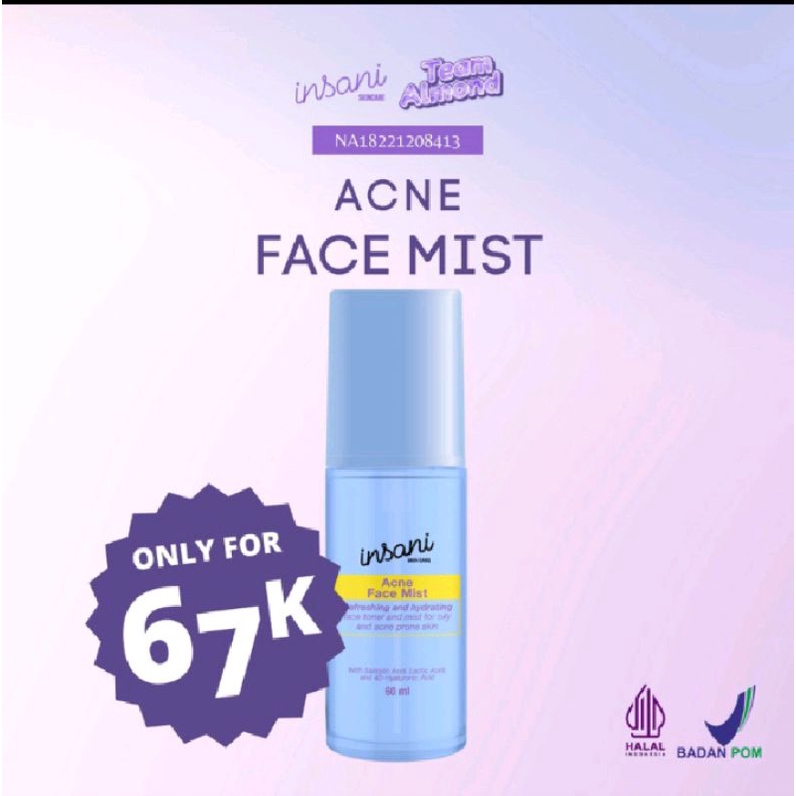 Jual Face Mist Insani Skincare Bright Glow Dan Acne Original Shopee Indonesia