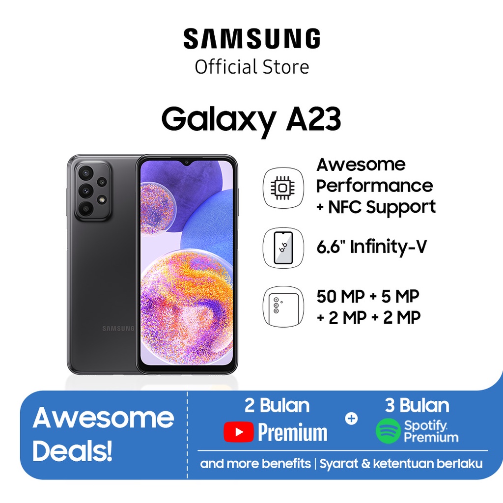 Jual Samsung Galaxy A23 6/128GB - Black | Shopee Indonesia