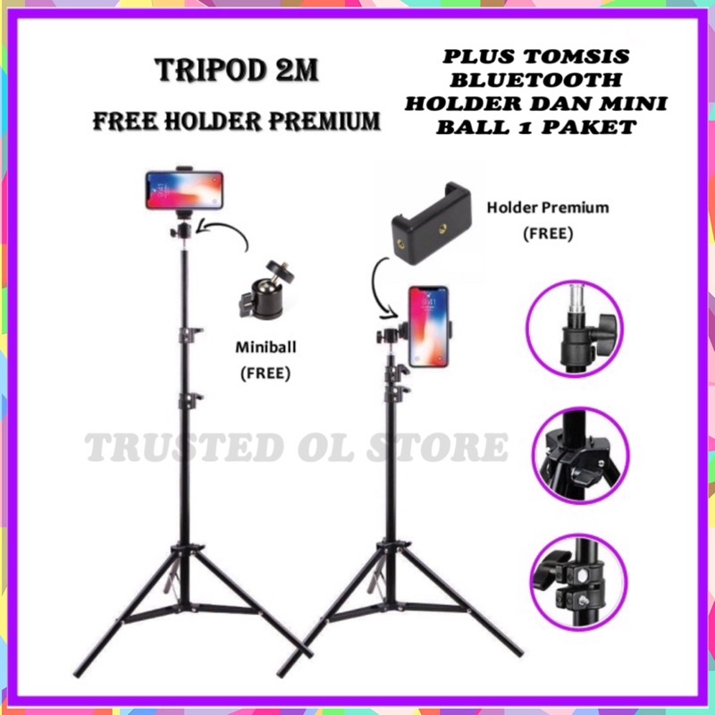 Jual Tripod Mini Meter Besi Plus Ball Head Free Holder Free Tomsis