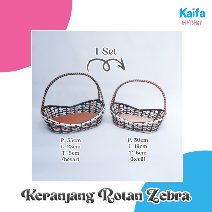 Jual Keranjang Rotan Parcel Model Motif Zebra Set Isi Shopee