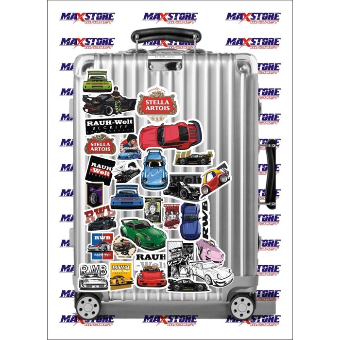Jual rwb japan / rwb sticker set japan / akira nakai / luggage sticker ...