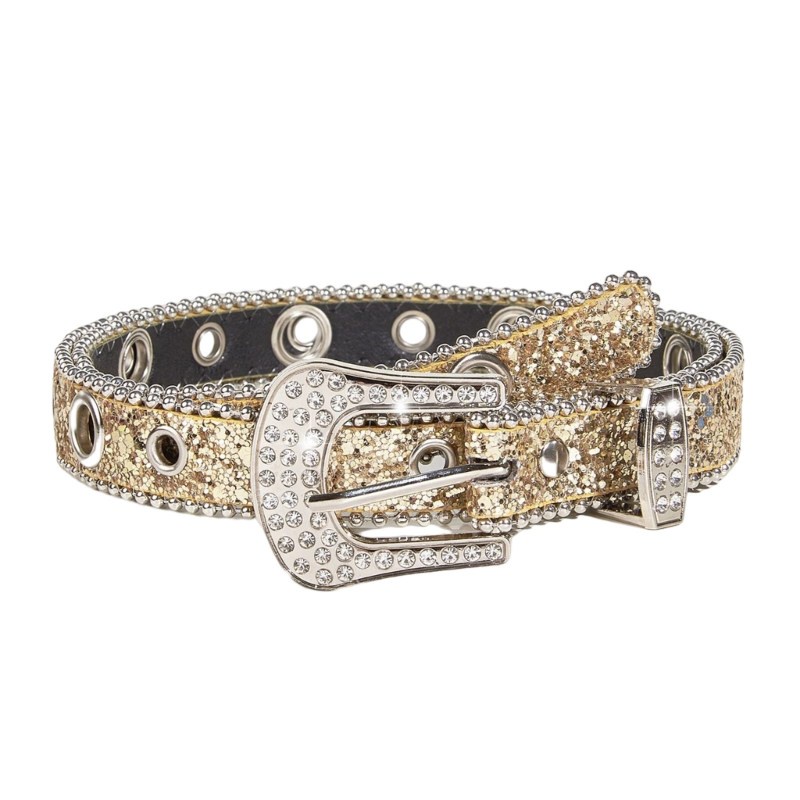 Shinning for rhinestone Belts Women PU Leather Western Y2K Girls Belt for  Jeans Men